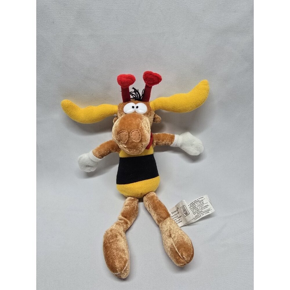 2005 Rocky And Bullwinkle Bullwinkle Moose Plush With Heart Headband Toy Network